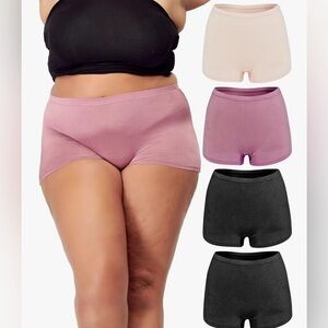 Womens B2Body Boxer Briefs Underwear Panties Shorts Black 2XL